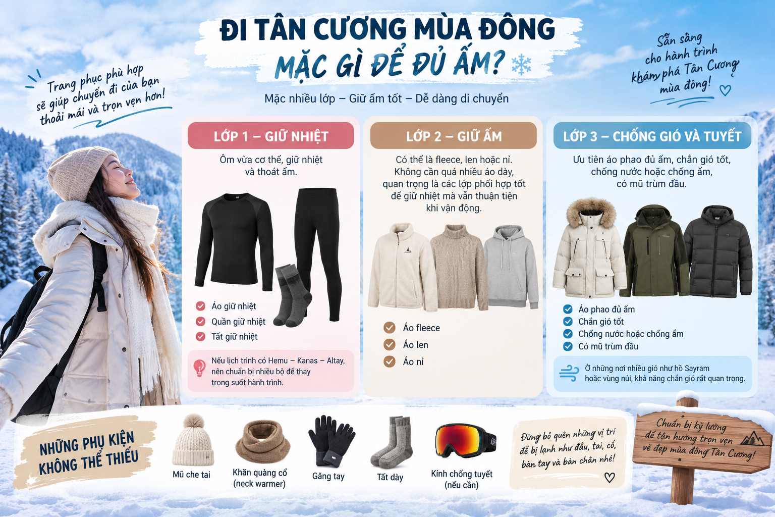 Đi Tân Cương mùa đông mặc gì để đủ ấm
