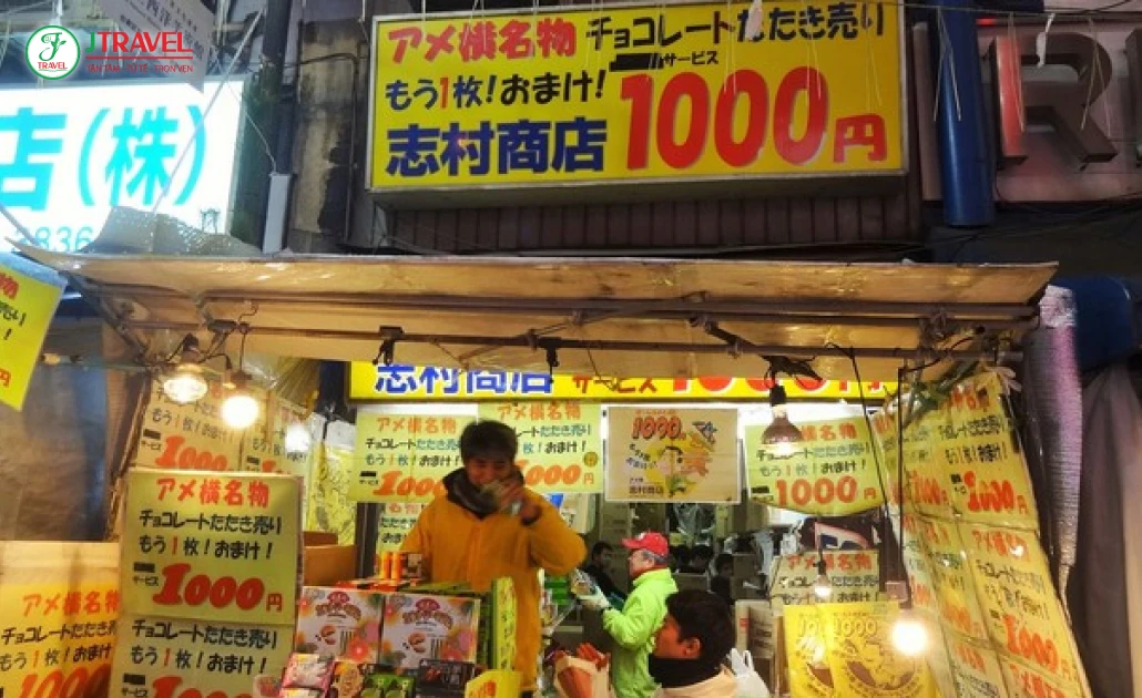 Tiệm Shimura Shoten cửa hàng bánh ngọt và Daifuku Mochi nổi tiếng tại Ameyoko