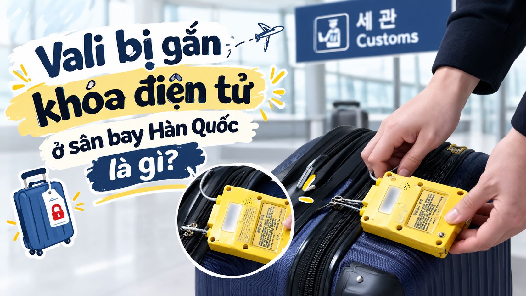 Vali bị gắn khóa điện tử ở sân bay Hàn Quốc là gì