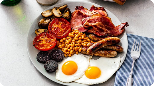 Full English Breakfast là một bữa sáng đặc trưng của người Anh (ảnh internet)