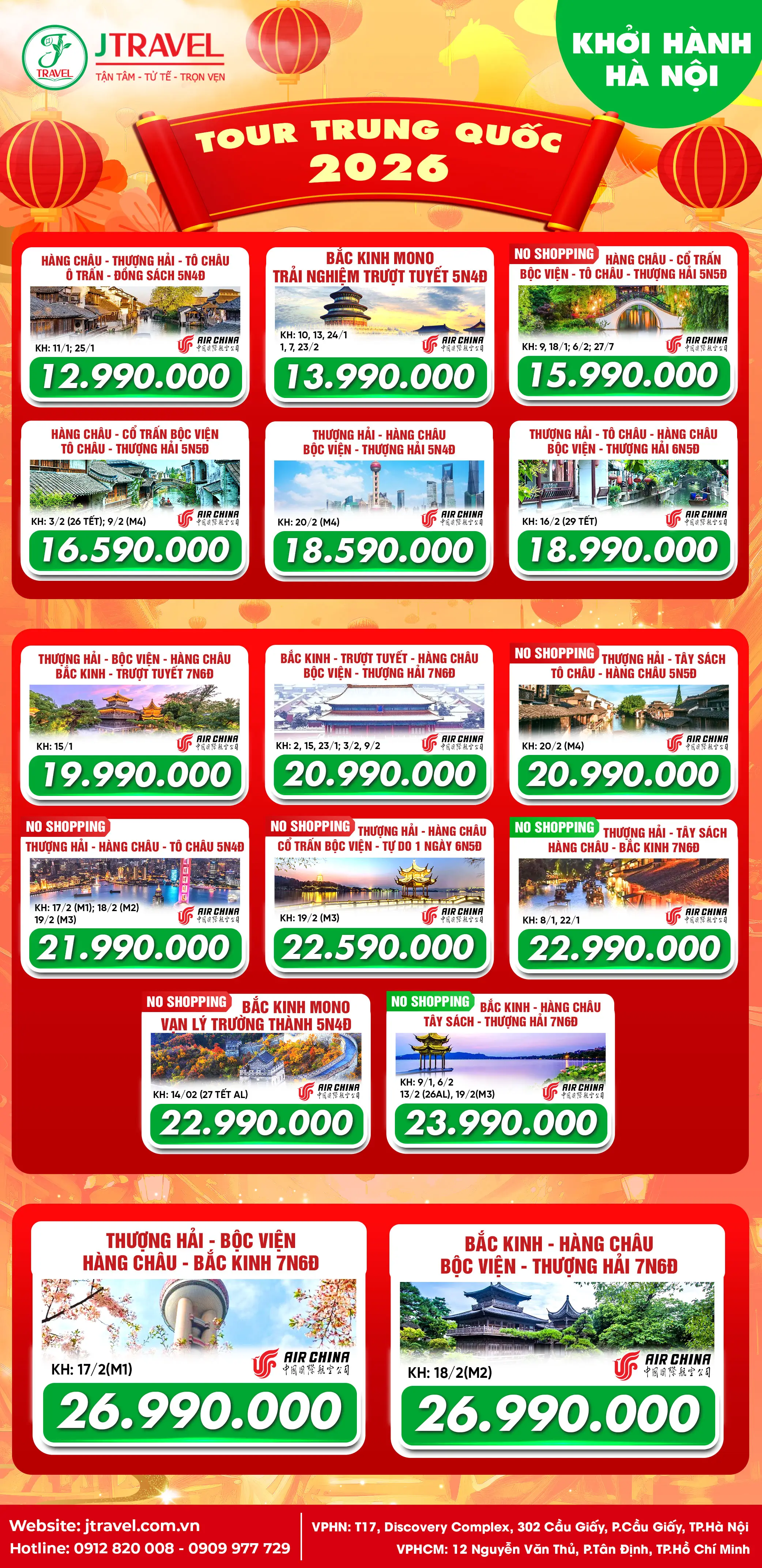 Tour Trung Quốc Khởi Hành Hà Nội giá tốt 2026