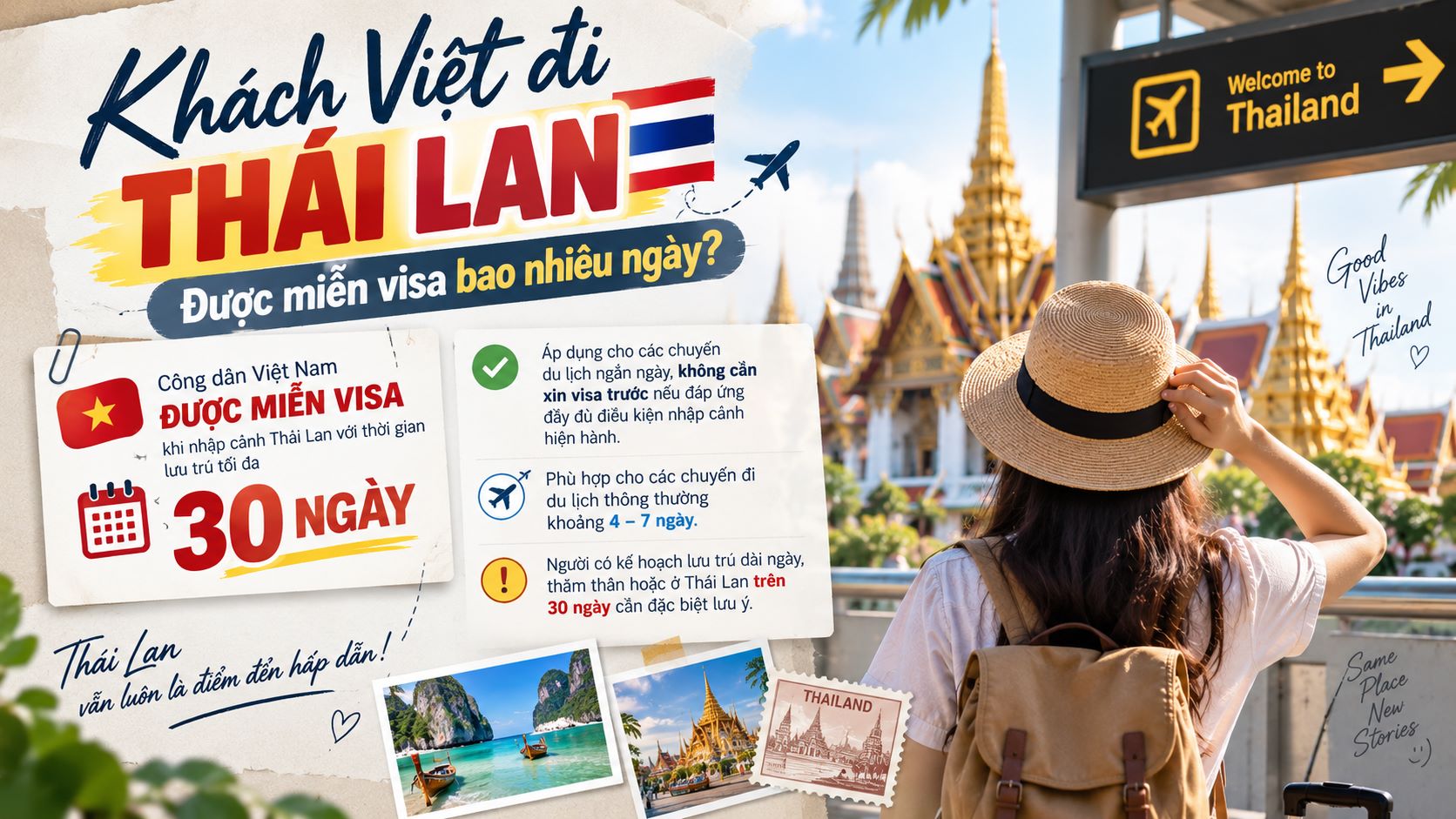 Khách Việt đi Thái Lan được miễn visa bao nhiêu ngày