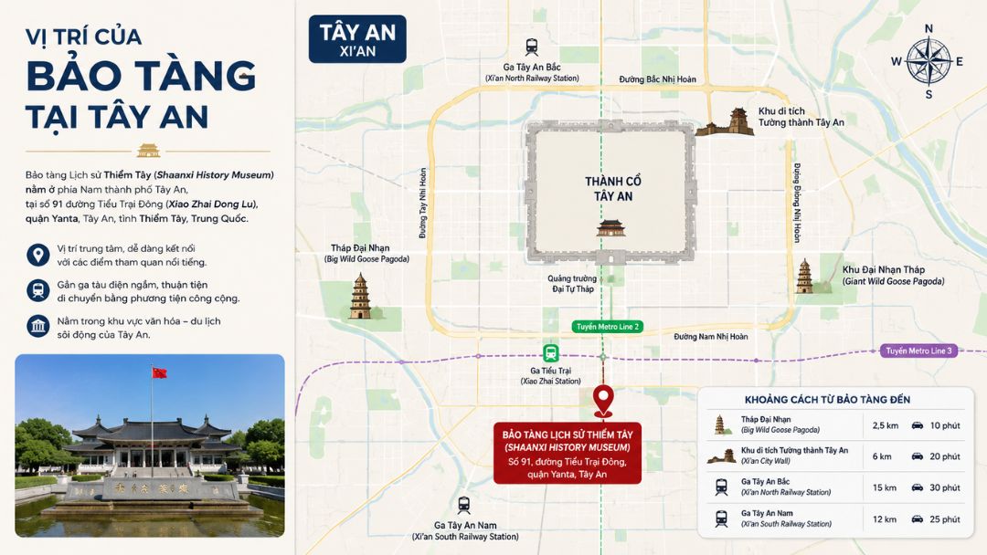Vị trí của bảo tàng tại Tây An