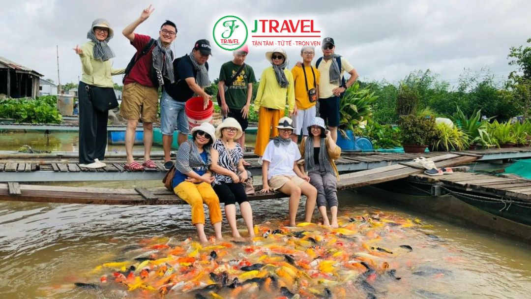 Massage cá Koi và tham quan bè cá sông Hậu