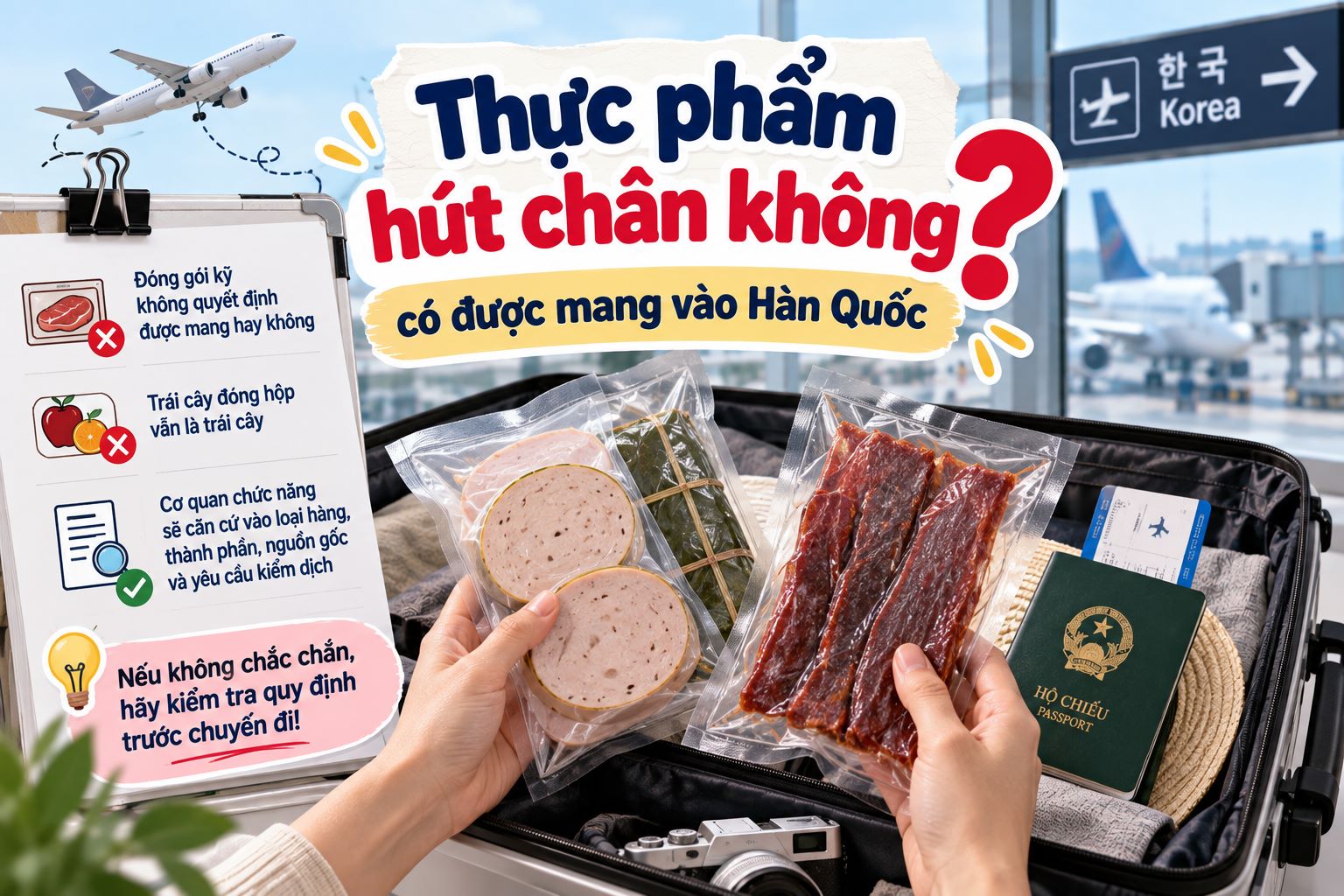 Thực phẩm hút chân không có được mang vào Hàn Quốc