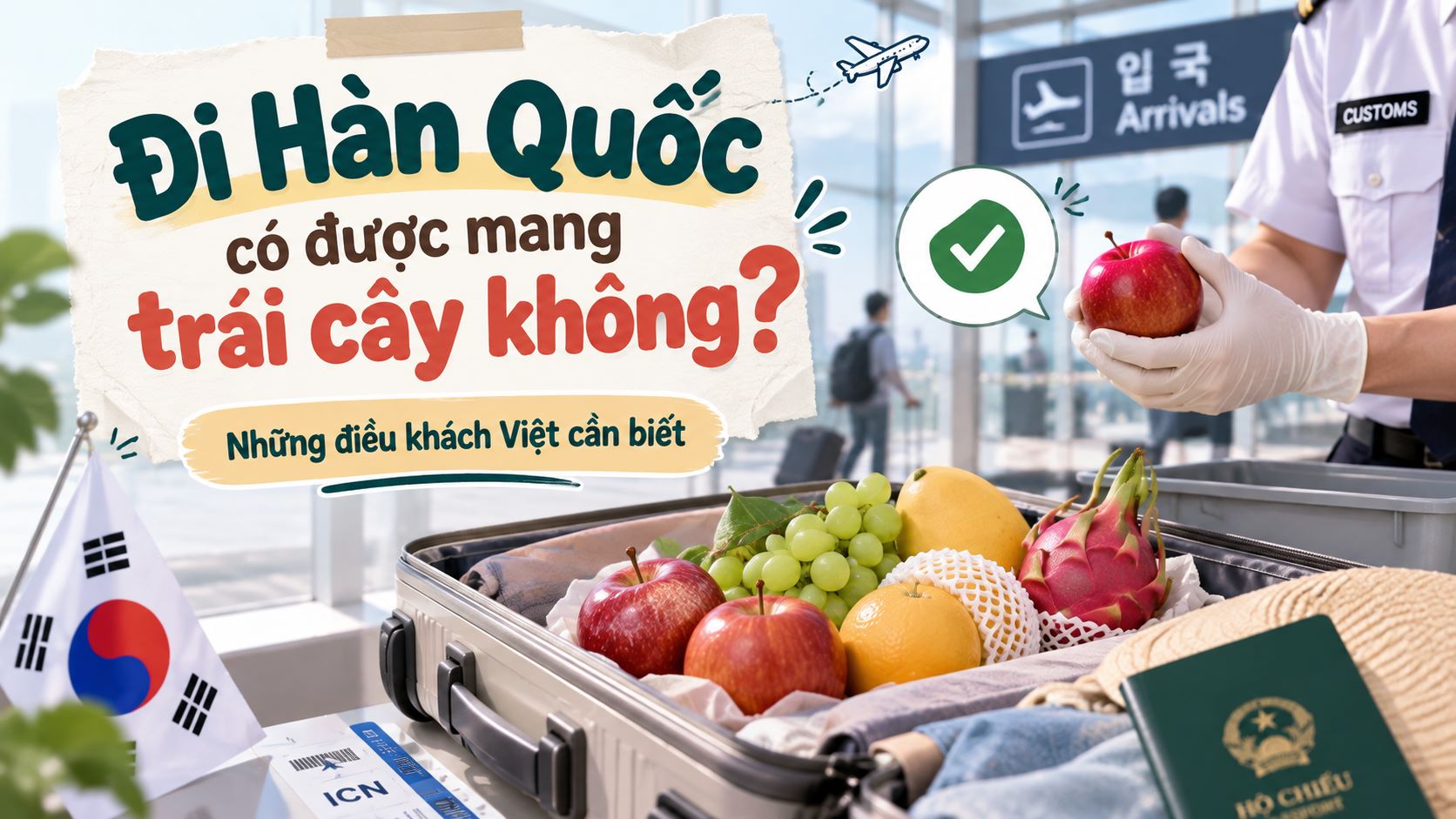 Đi Hàn Quốc có được mang trái cây không