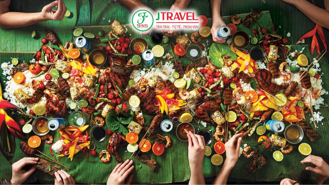 Kamayan ăn bằng tay truyền thống Philippines