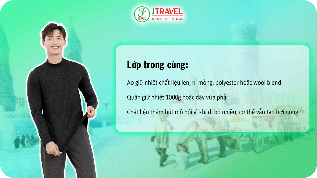 Lớp trong cùng – Giữ nhiệt tốt và giúp cơ thể khô thoáng