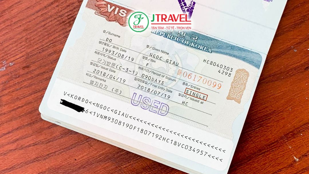 Visa du lịch 1 lần Hàn Quốc