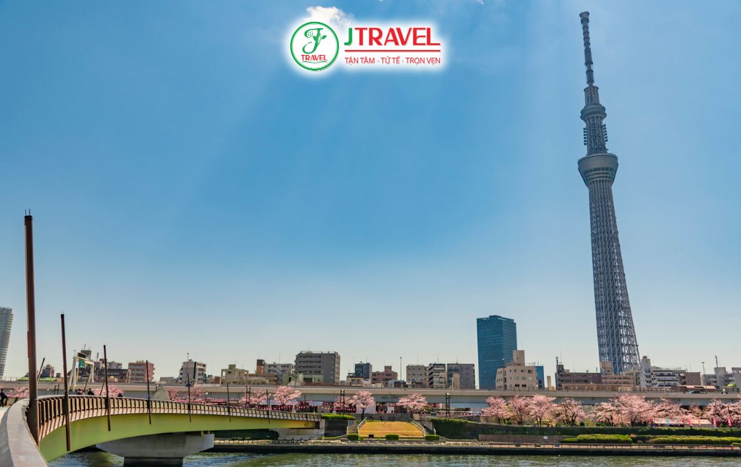 Ngắm Tokyo Skytree từ sông Sumida
