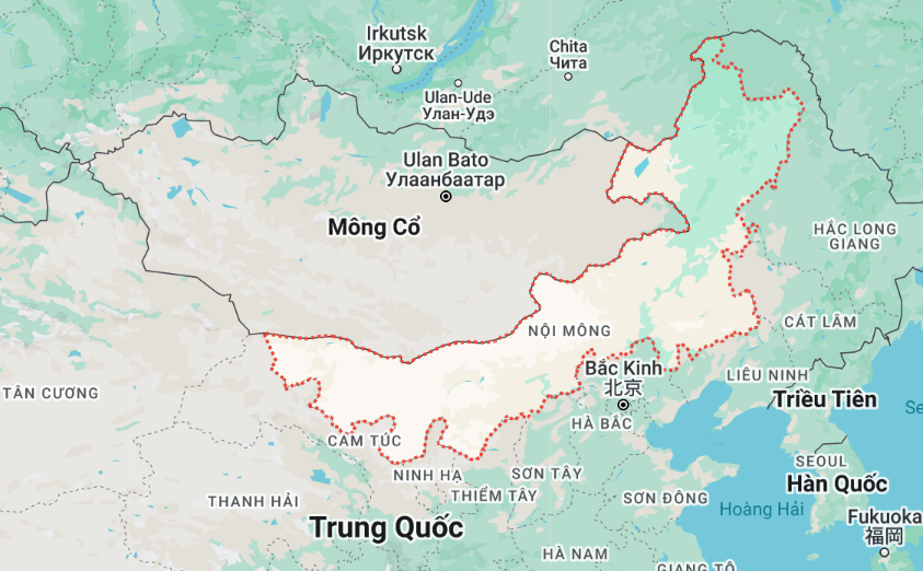 Vị trí địa lý Mông Cổ & Nội Mông Cổ