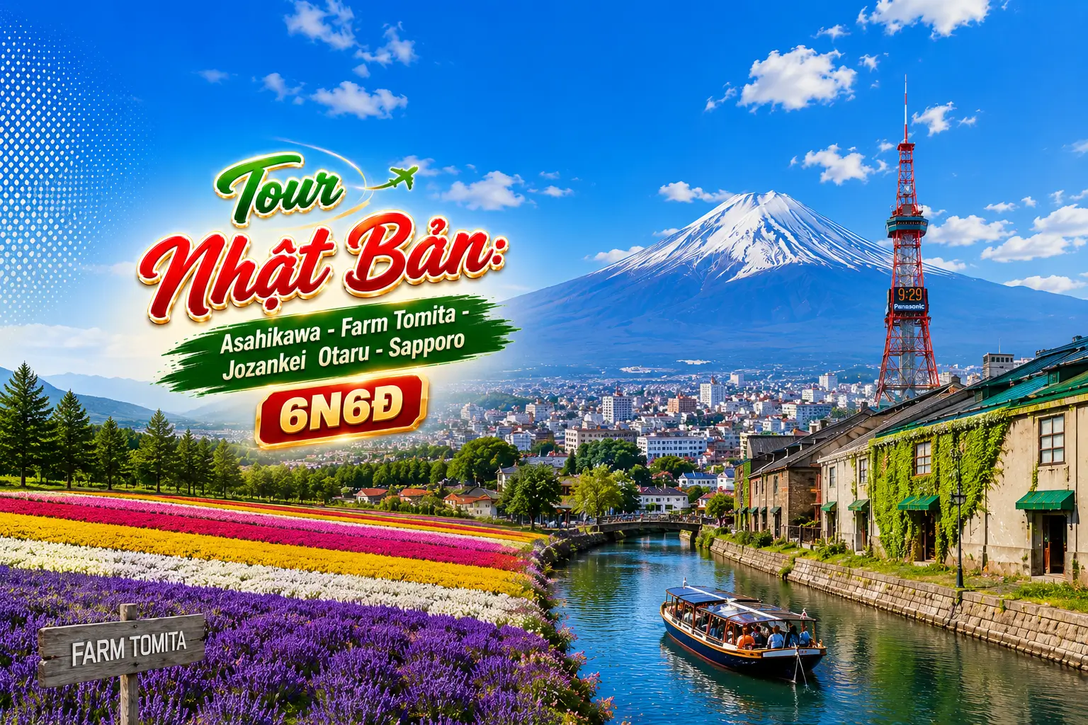 Tour Nhật Bản: Asahikawa - Furano - Jozankei - Otaru - Sapporo 7N6Đ