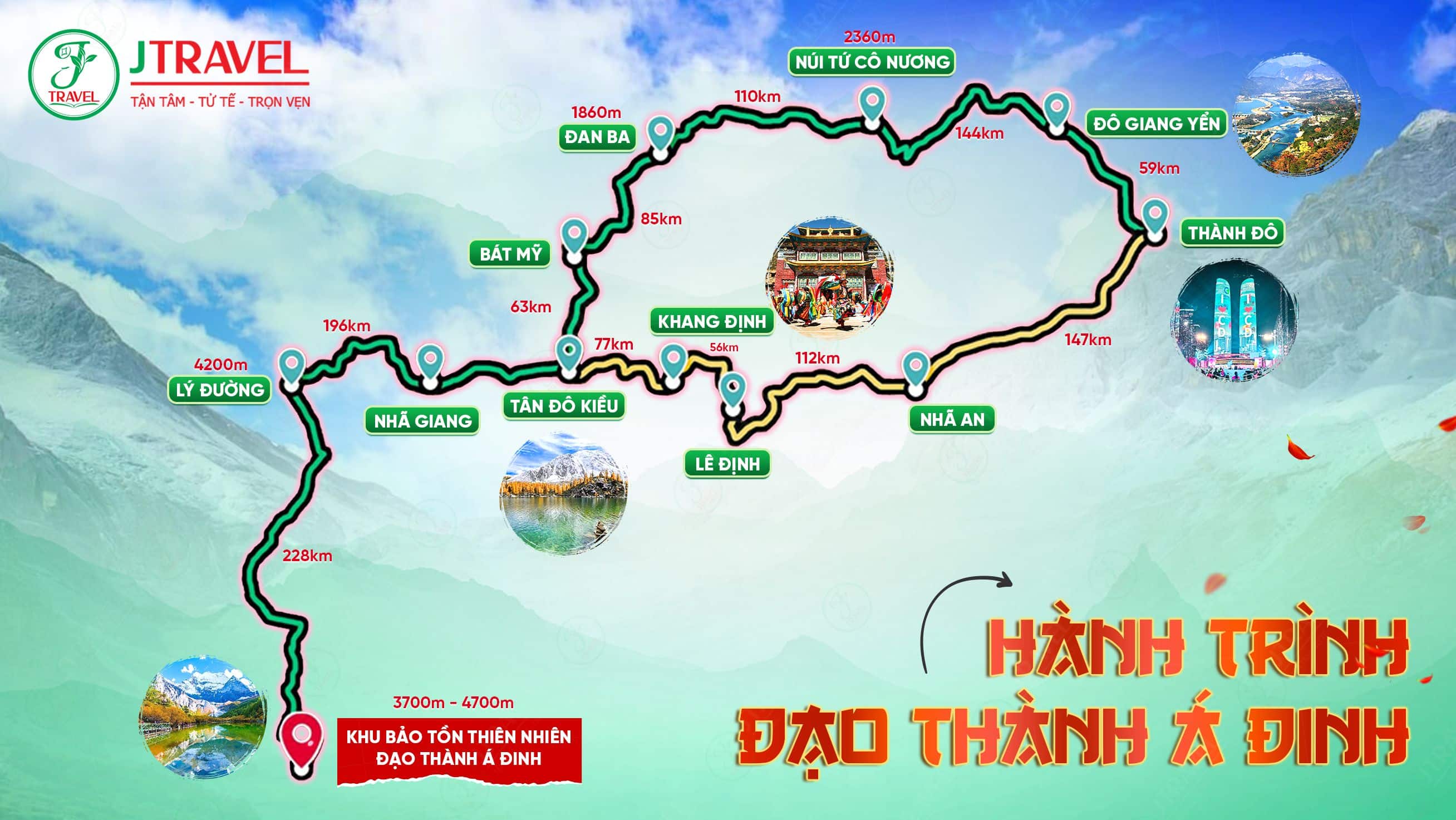 Bản Đồ cách di chuyển đến khu bảo tồn thiên Á Đinh
