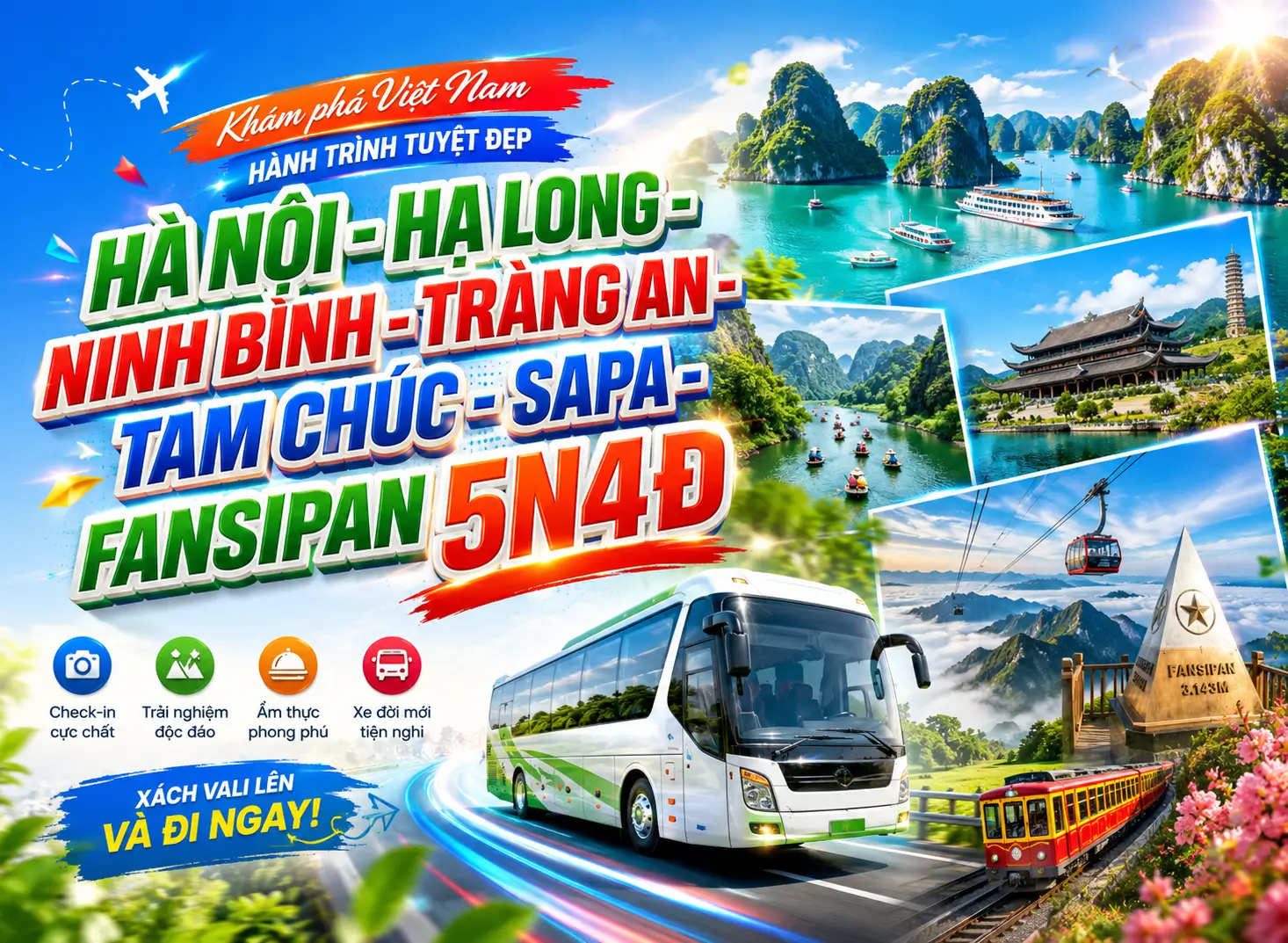 Tour Miền Bắc: Hà Nội - Hạ Long - Ninh Bình - Tràng An - Tam Chúc - Sapa - Fansipan 5N4Đ