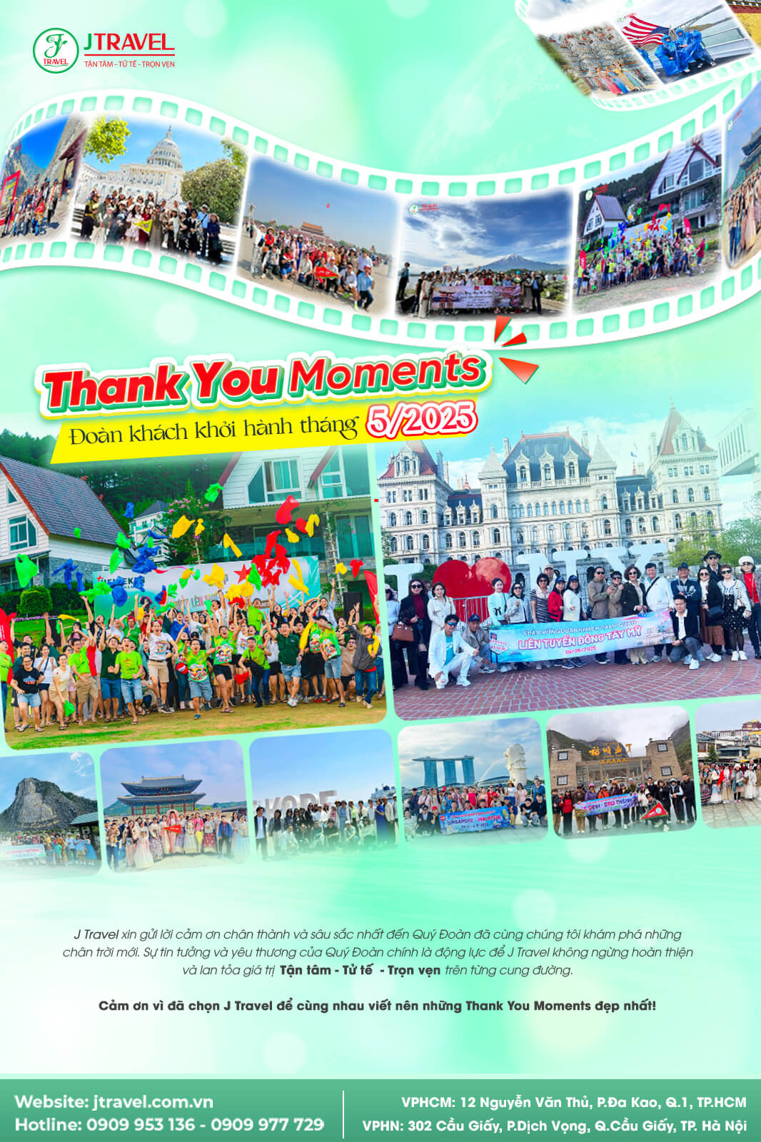 [Thank you moments 05/2025] Tổng hợp đoàn J Travel khởi hành