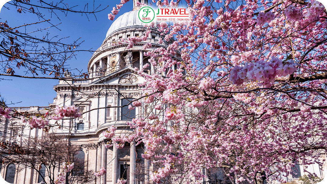 Mùa xuân ở Anh trời mát, đôi khi có mưa nhẹ nhưng không quá lạnh