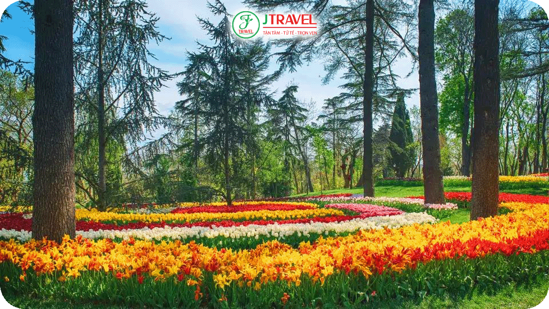 Yildiz Park gây ấn tượng những khu rừng xanh mát và lối đi uốn lượn dưới tán cây cổ thụ