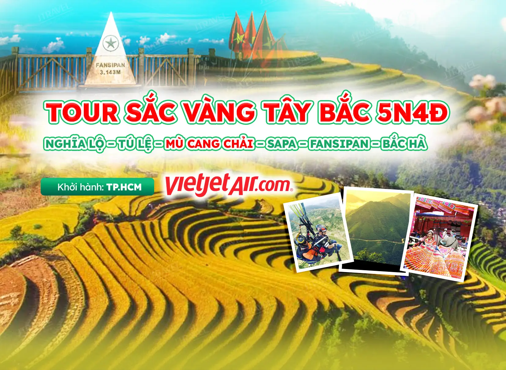 Tour Sắc Vàng Tây Bắc: Nghĩa Lộ – Tú Lệ – Mù Cang Chải – Sapa – Fansipan – Bắc Hà 5N4Đ