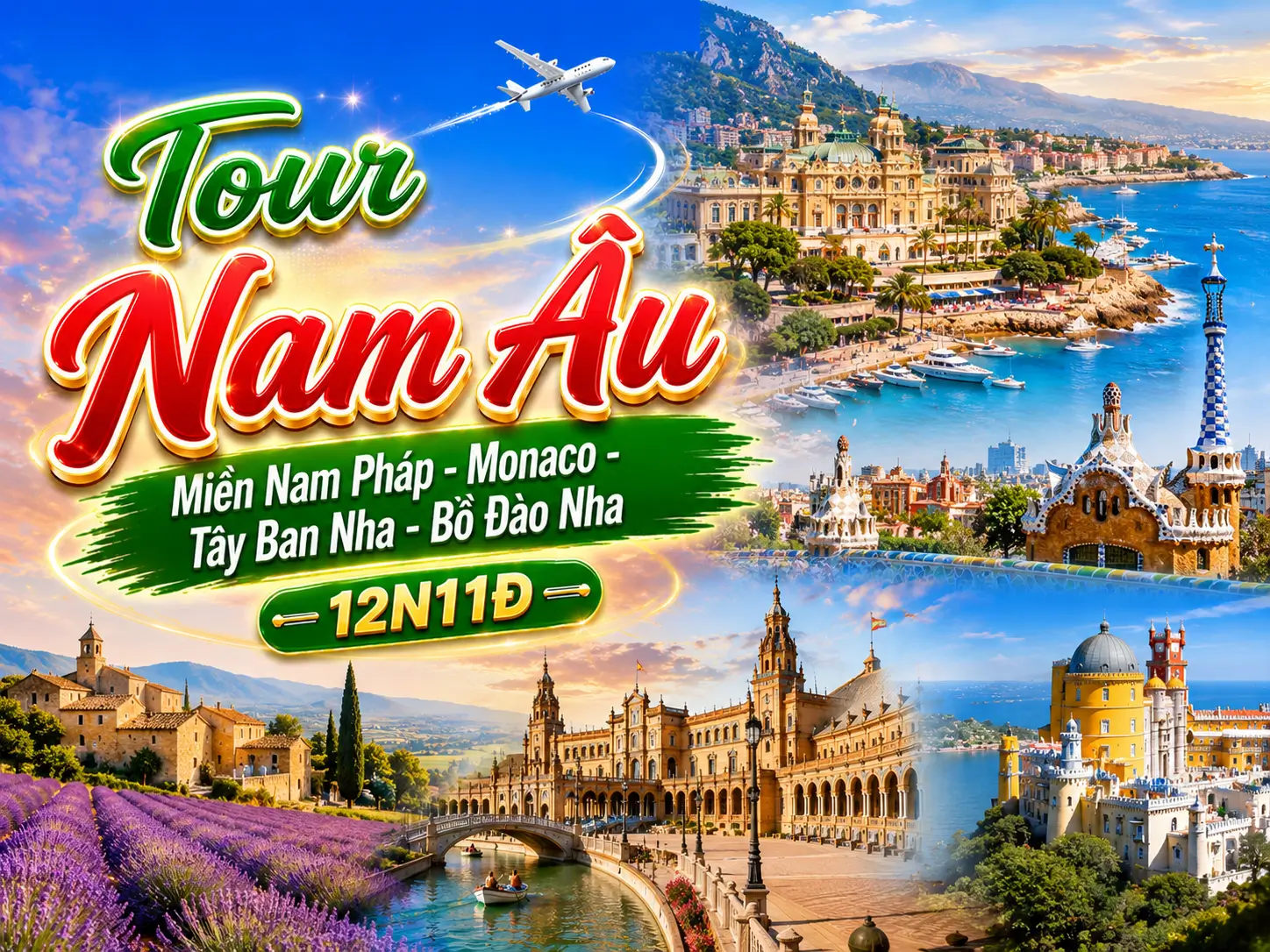 Tour Nam Âu: Miền Nam Pháp - Monaco - Tây Ban Nha - Bồ Đào Nha 12N11Đ