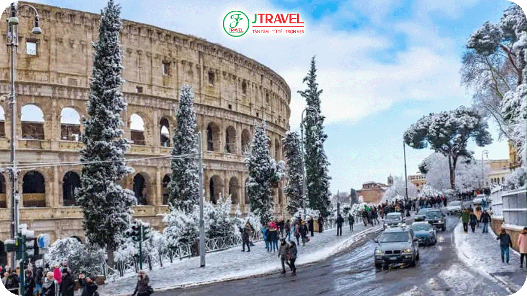 Mùa đông ở Ý với những quảng trường tĩnh lặng