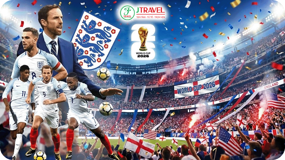 Tour World Cup 2026 xem đội tuyển Anh cùng J Travel