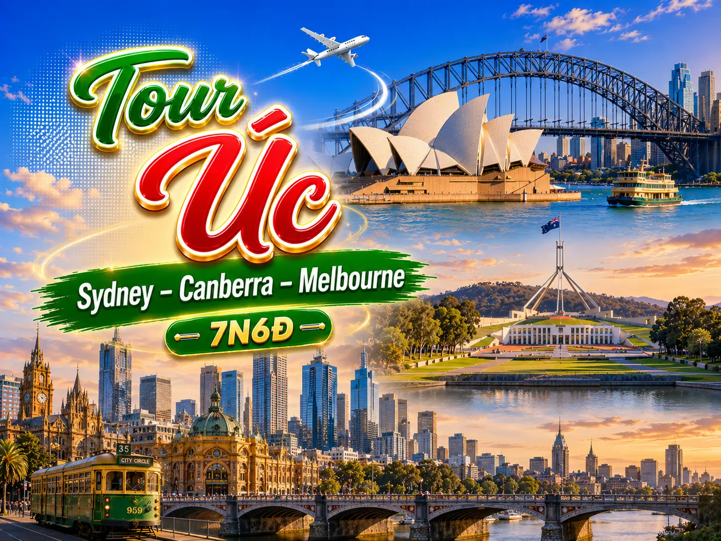 Tour Úc: Melbourne – Canberra– Sydney 7N6Đ | Khởi Hành Hà Nội