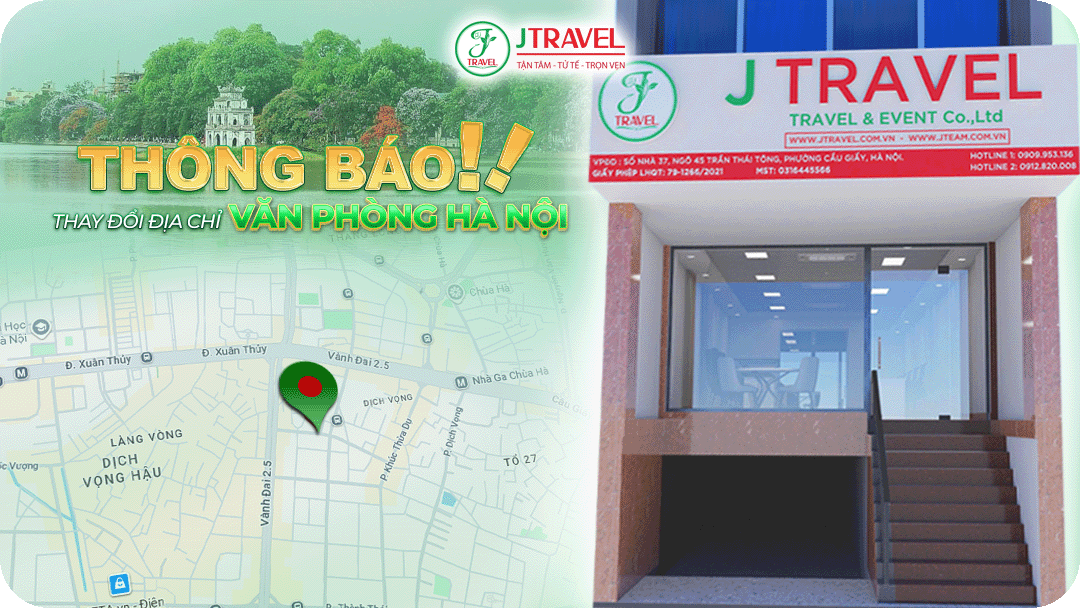 J Travel chính thức thay đổi địa chỉ văn phòng Hà Nội