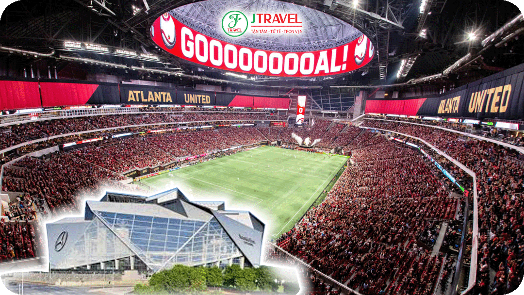 Sân vận động Mercedes-Benz Stadium có mái mở dạng cánh hoa ấn tượng