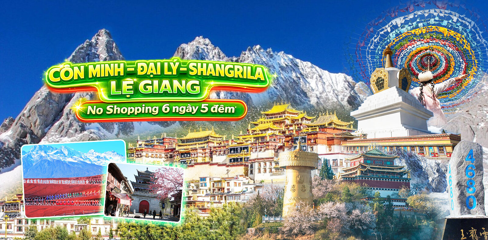 Tour Trung Quốc: Côn Minh - Đại Lý - Lệ Giang - Shangrila 6N5Đ | No Shopping