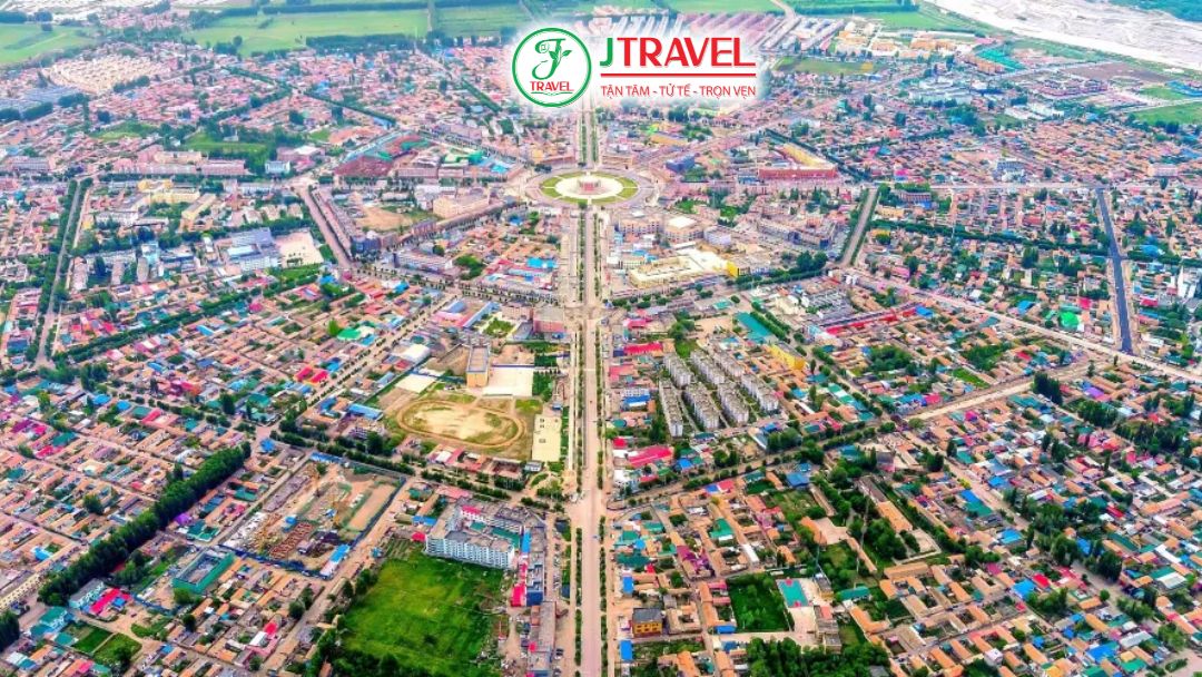 Toàn cảnh Phố Liuxing Yining Tân Cương với thiết kế 6 tuyến đường tỏa ra như ngôi sao sáu cánh