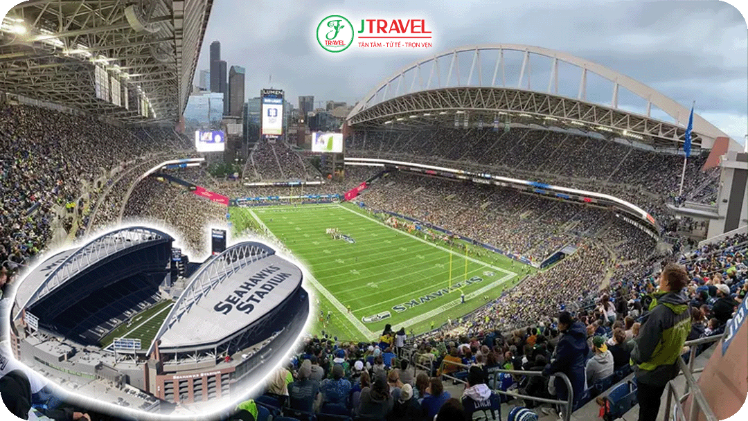 Lumen Field có sức chứa 68.000 chỗ, nổi tiếng nhờ âm thanh cổ vũ đặc trưng