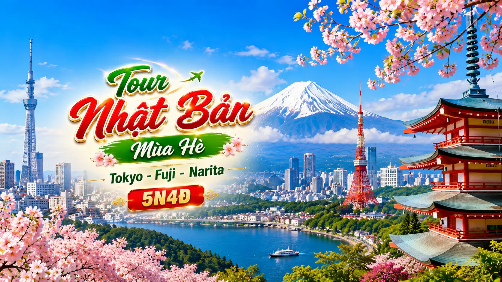 Tour Nhật Bản Mùa Hè: Tokyo - Fuji - Narita 5N4Đ