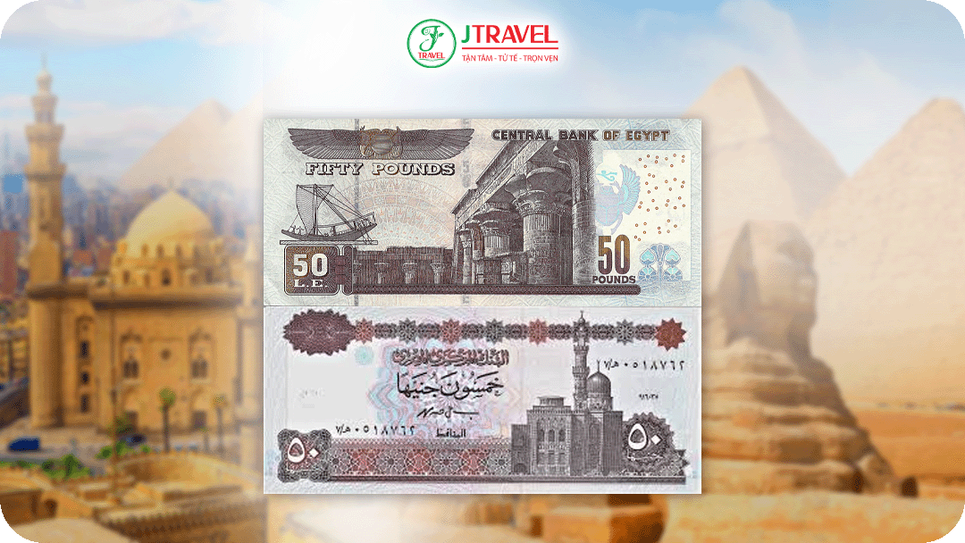 Mệnh giá tờ tiền 50 EGP (50 Bảng Ai Cập)
