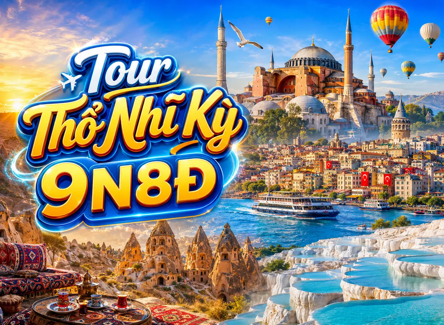 Tour Thổ Nhĩ Kỳ: Istanbul – Canakkale – Izmir – Kusadasi – Cappadocia – Pamukkale 9N8Đ