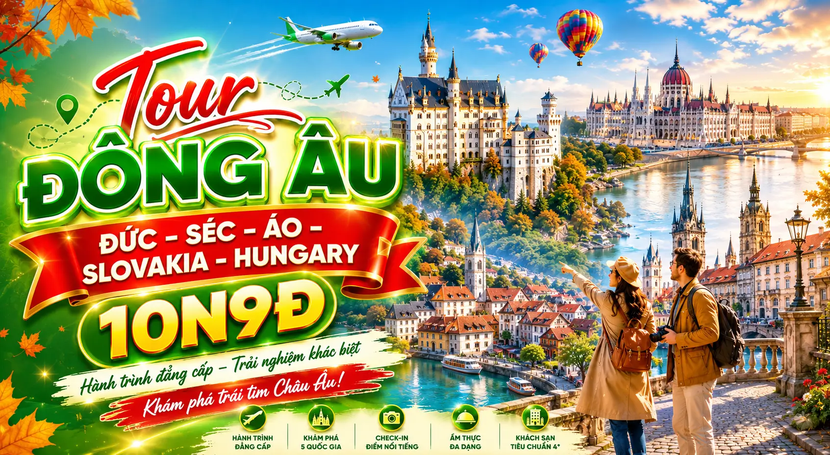 Tour Đông Âu: Đức – Séc – Áo – Slovakia - Hungary 10N9Đ 