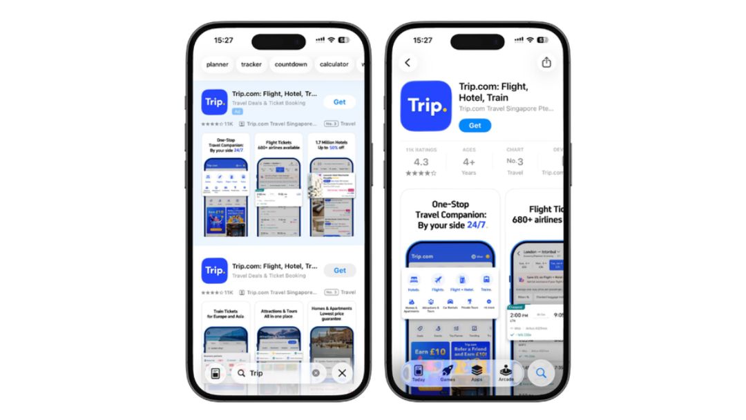 App Trip.com giúp đặt khách sạn dễ dàng