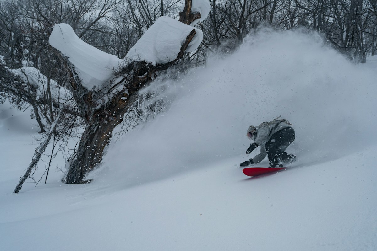Du khách trượt Snowboard trên tuyết