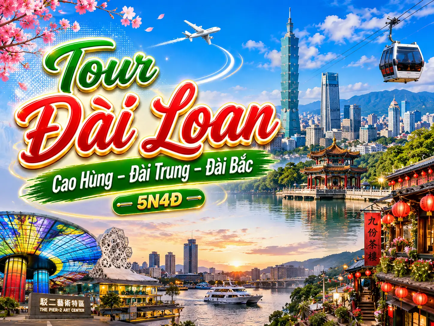 Tour Đài Loan: Cao Hùng – Đài Trung – Đài Bắc 5N4Đ