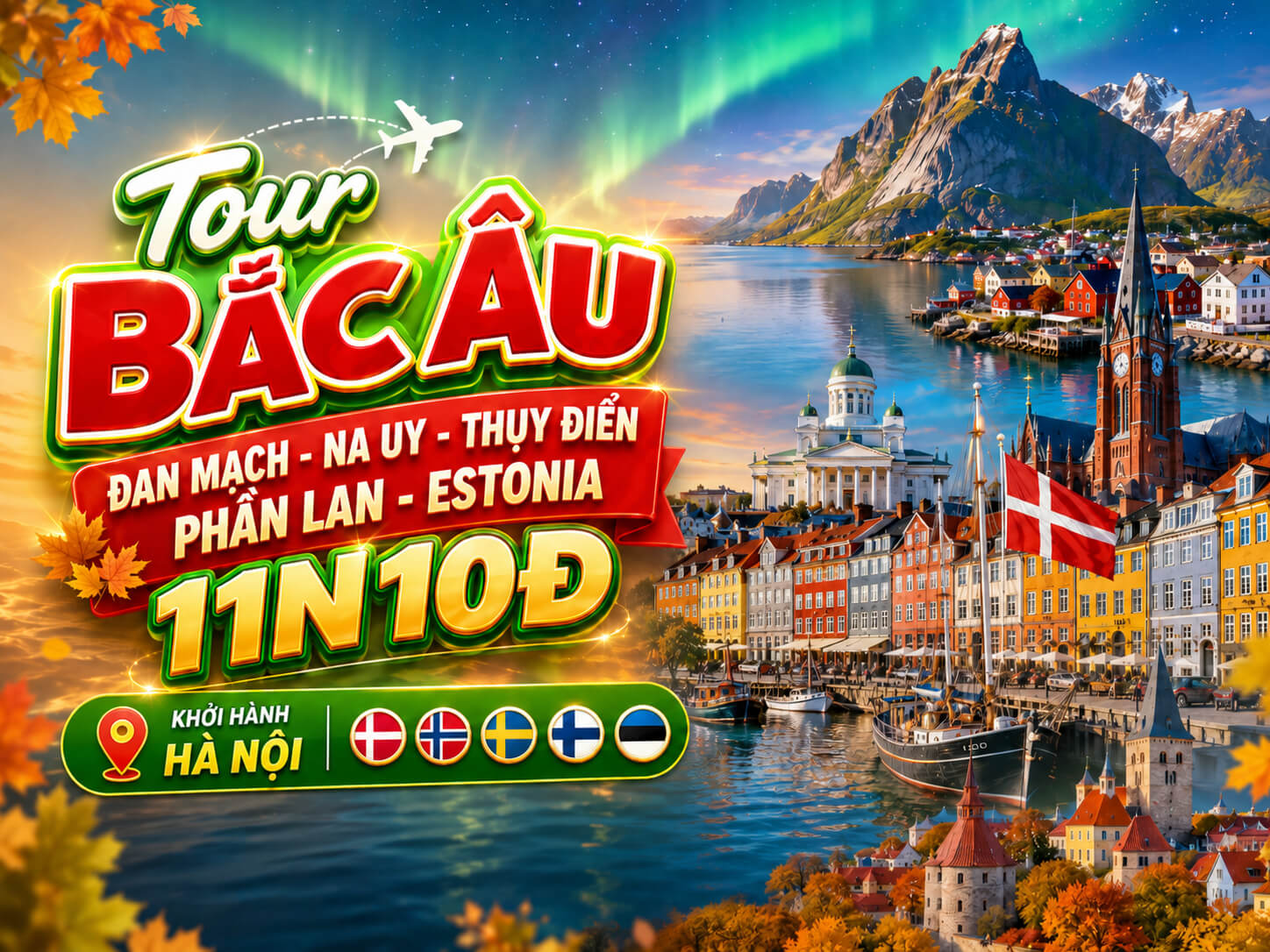 Tour Bắc Âu: Đan Mạch - Na Uy - Thụy Điển - Phần Lan - Estonia 11N10Đ | Khởi Hành Hà Nội