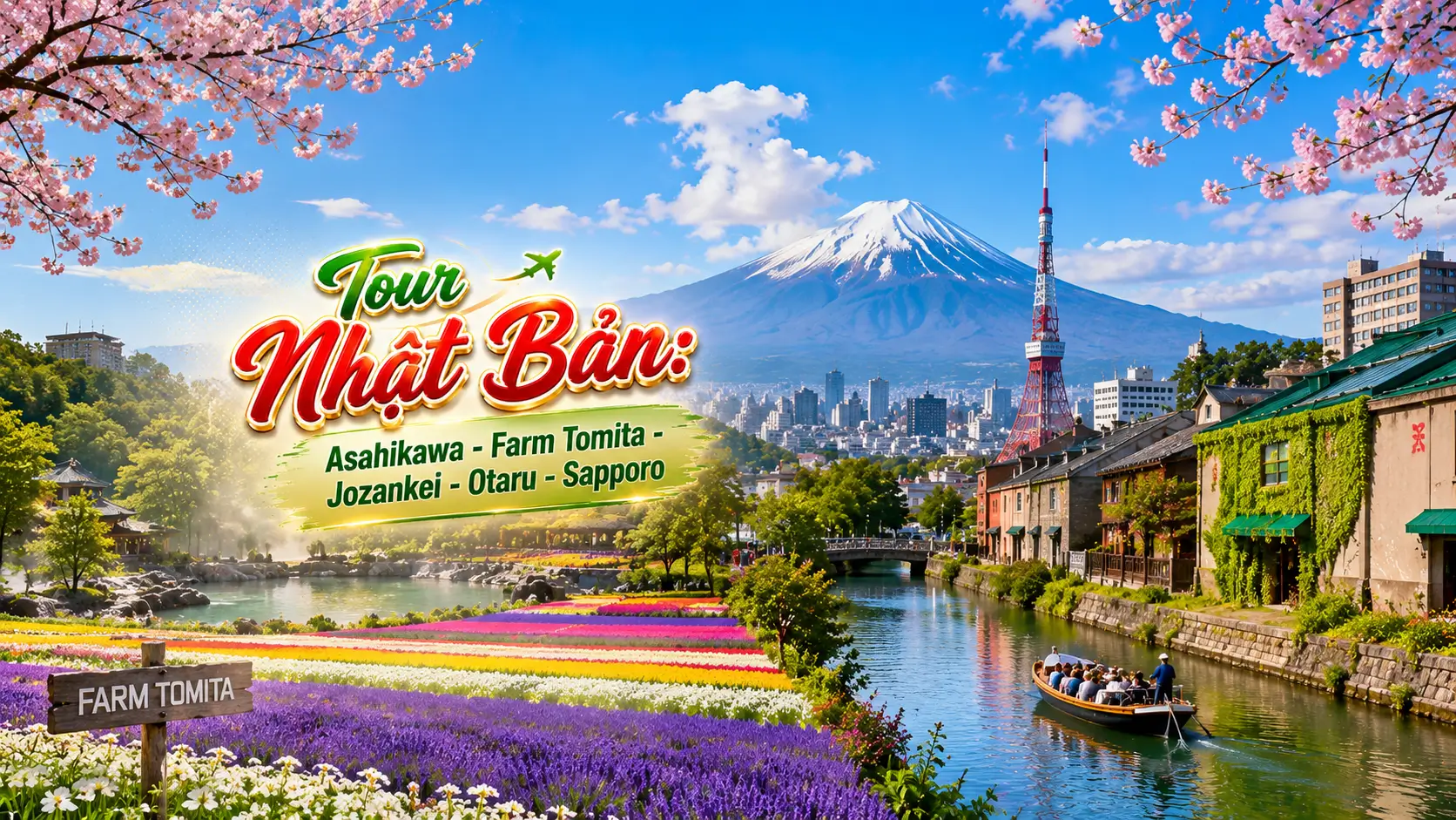 Tour Nhật Bản: Asahikawa - Farm Tomita - Jozankei - Otaru - Sapporo | Trải nghiệm mùa hoa oải hương
