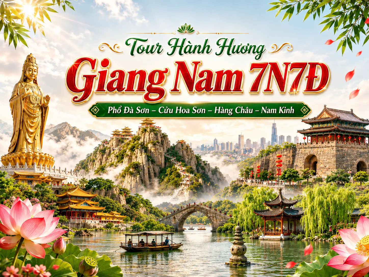 Tour Hành Hương Giang Nam 7N7Đ: Phổ Đà Sơn – Cửu Hoa Sơn – Hàng Châu – Nam Kinh