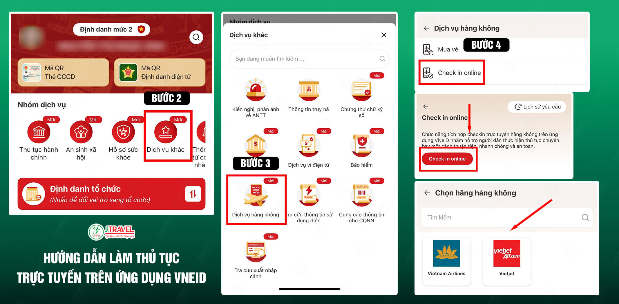 Hướng dẫn làm thủ tục trực tuyến trên ứng dụng VNeID