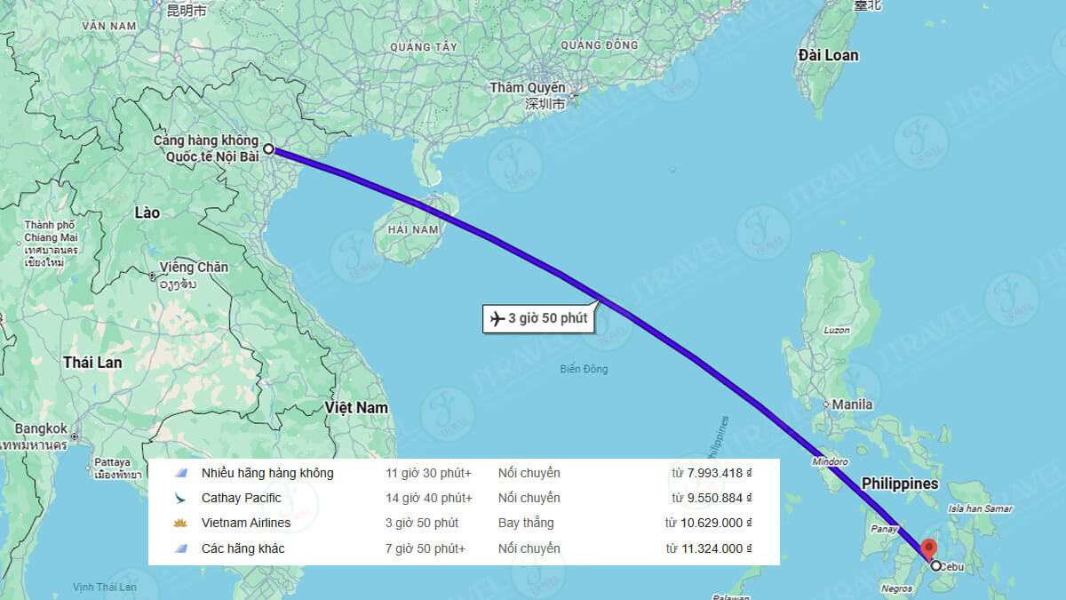Bay từ Hà Nội đến Philippines – linh hoạt hơn