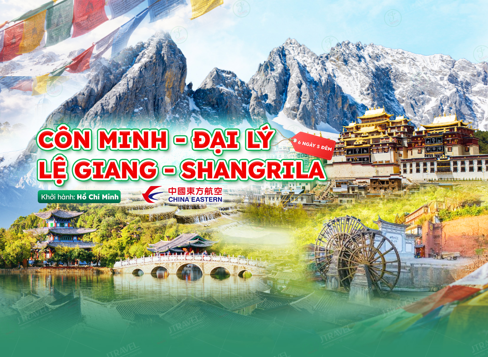 Tour Trung Quốc: Côn Minh - Đại Lý - Lệ Giang - Shangrila 6N5Đ | No Shopping