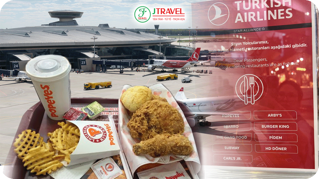 Voucher ăn miễn phí tại sân bay khi transit trên 6 tiếng