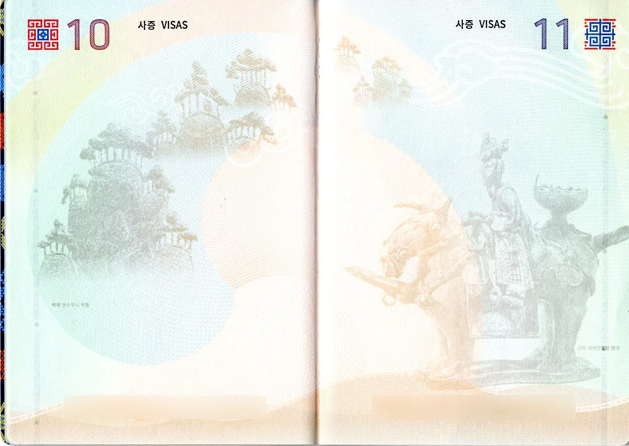 Trang visa trống trong hộ chiếu, nơi dán nhãn visa Mỹ có thời hạn 12 tháng