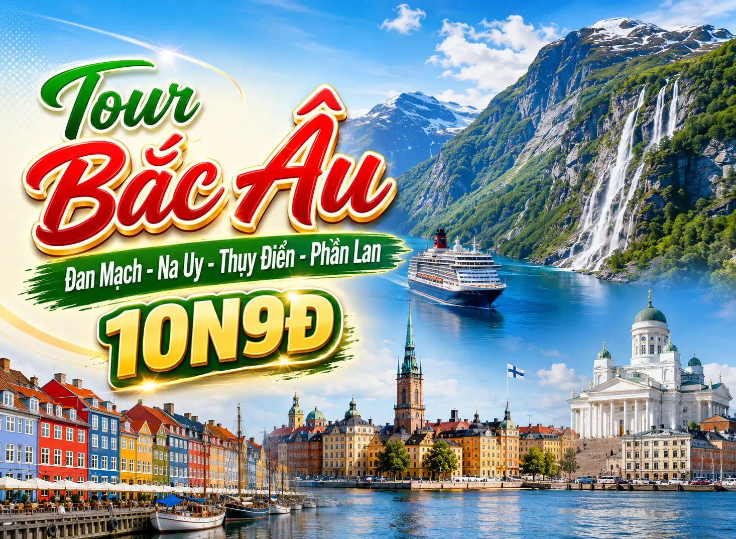 Tour Bắc Âu: Đan Mạch - Na Uy - Thụy Điển - Phần Lan 10N9Đ