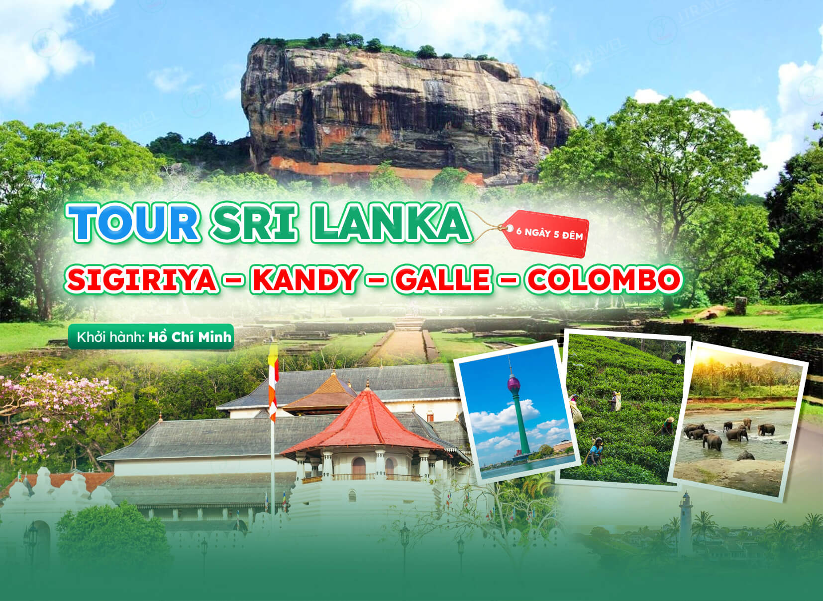 Tour Sri Lanka: Sigiriya – Kandy – Galle – Colombo 6N5Đ