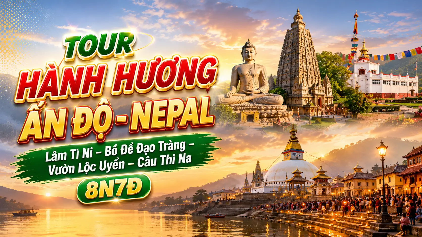Tour Hành Hương Ấn Độ - Nepal 8N7Đ Khởi Hành Từ TP.HCM