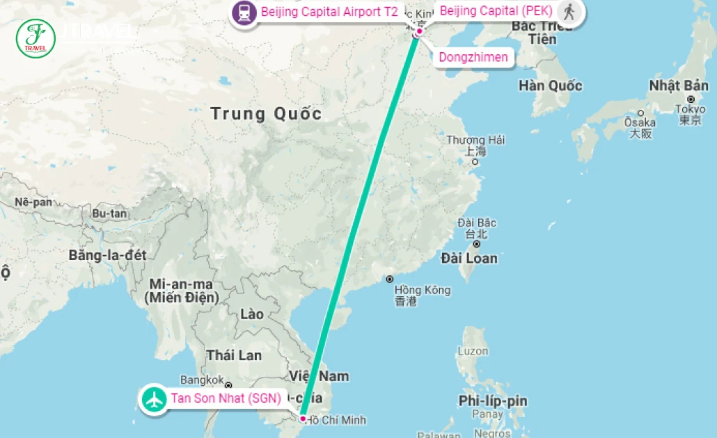 Khoảng cách từ Việt Nam đến Trung Quốc